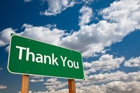 Thank You green Sign drawing