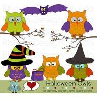 Cute Halloween Owl Clip Art N2