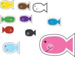 drawn colorful fishes