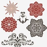 snowflakes of different sizes and colors for the holiday