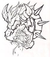 Black and white drawing of the monster clipart