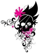 drawing of flower and skull