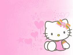 Hello Kitty on pink as a graphic illustration