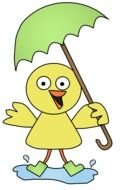 Clip art of duck with umbrella