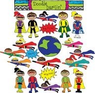 Super Heroes drawing