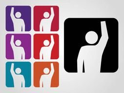 avatars with the image of a man with a raised hand