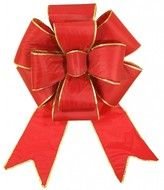 Red Christmas Bow with golden outline