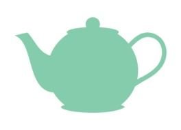 drawn green teapot