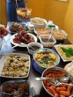 variety of dishes on the table for lunch