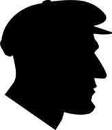 black silhouette of a gangster