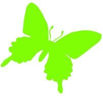 Clip art of green Butterfly Silhouette