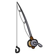 Cartoon Fishing Pole drawing