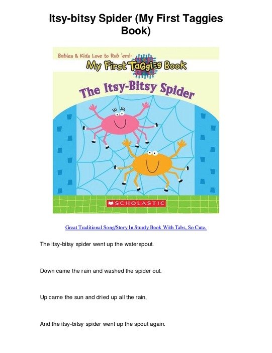 DocstoccomItsy Bitsy Spider My First Taggies Book 5 Star Review
