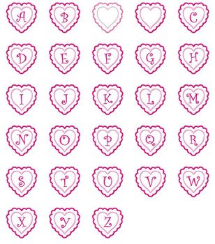 Heart With The Letters Of Alphabet