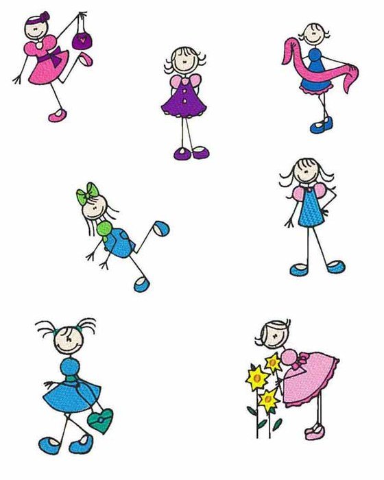 Girl Stick Figure Clip Art N10