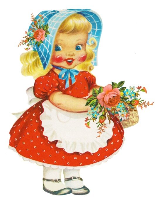 Pretty Little Girl Vintage Clip Art Free