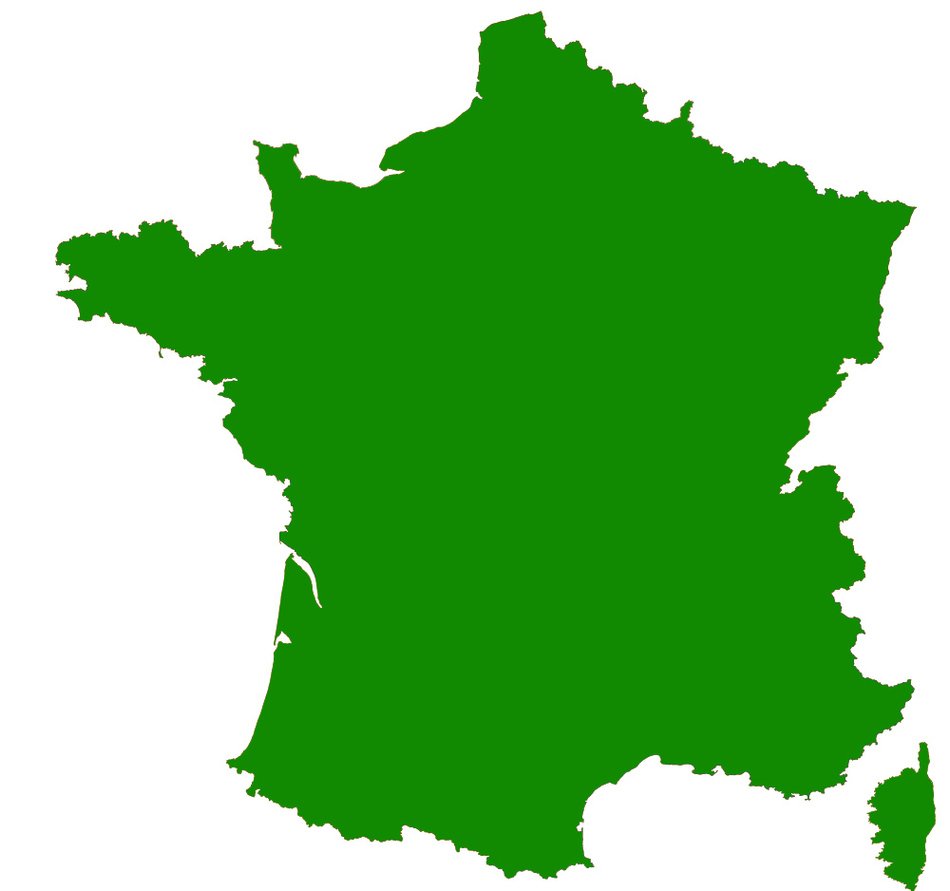 Green clear map of France free image download