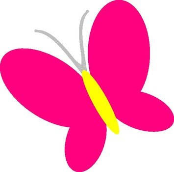 Pink Butterfly Clip Art N17