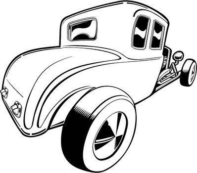 auto hot rod as a sketch