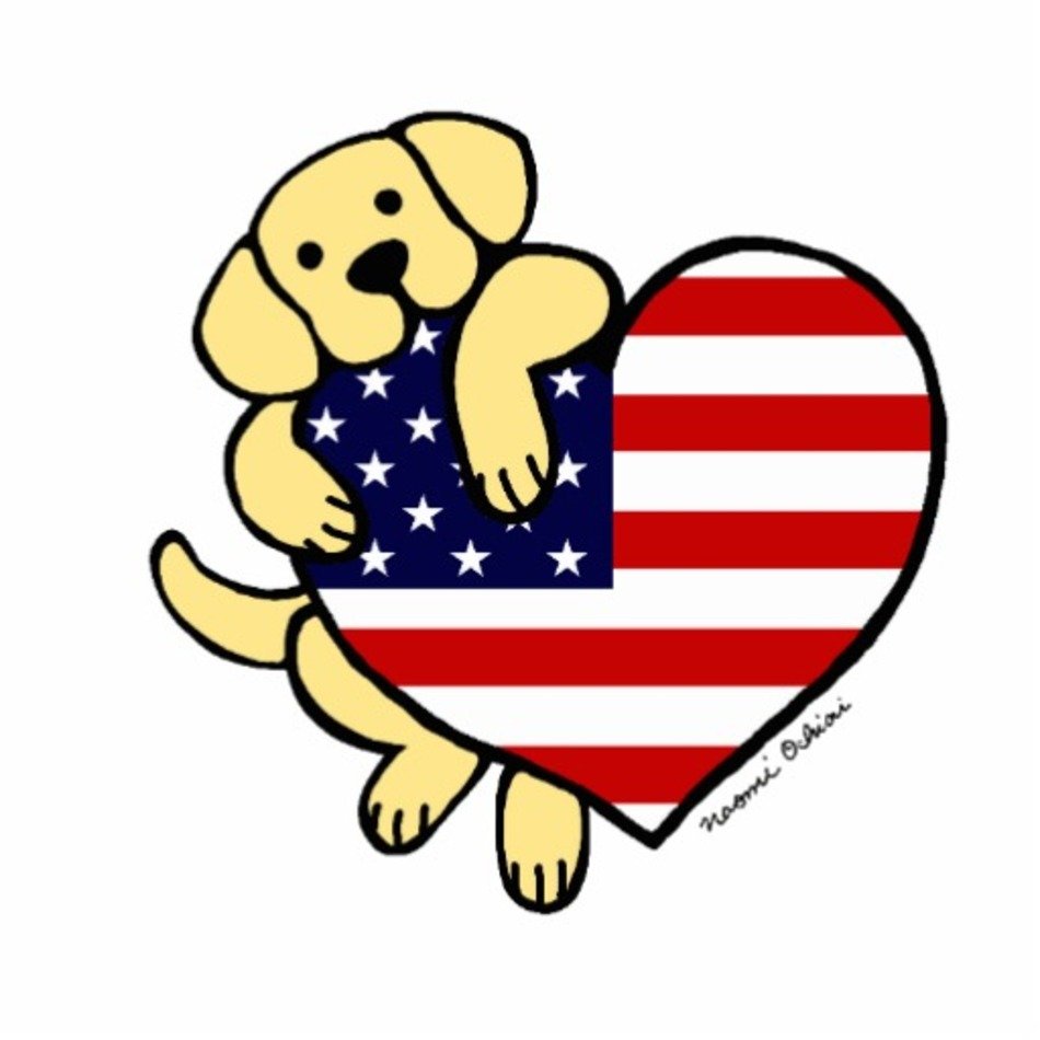 Cartoon USA Flag Heart