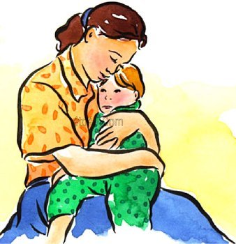 Mom And Child Hug Clip Art