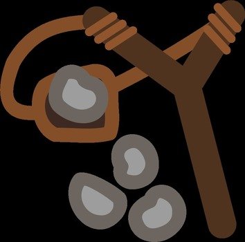 Slingshot With Stones By Qubodup