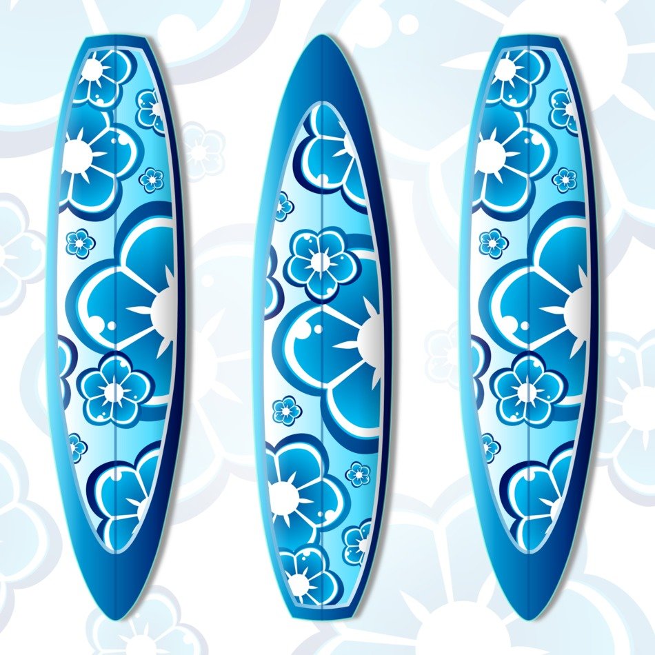 Ä°llustration of blue Surfboards