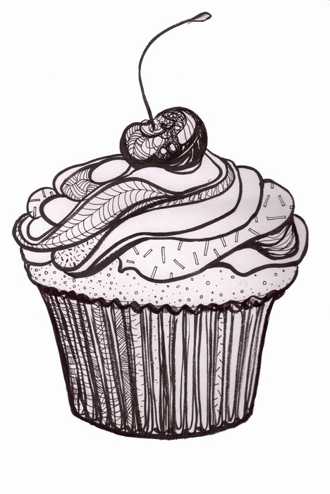 purple Cupcake drawing