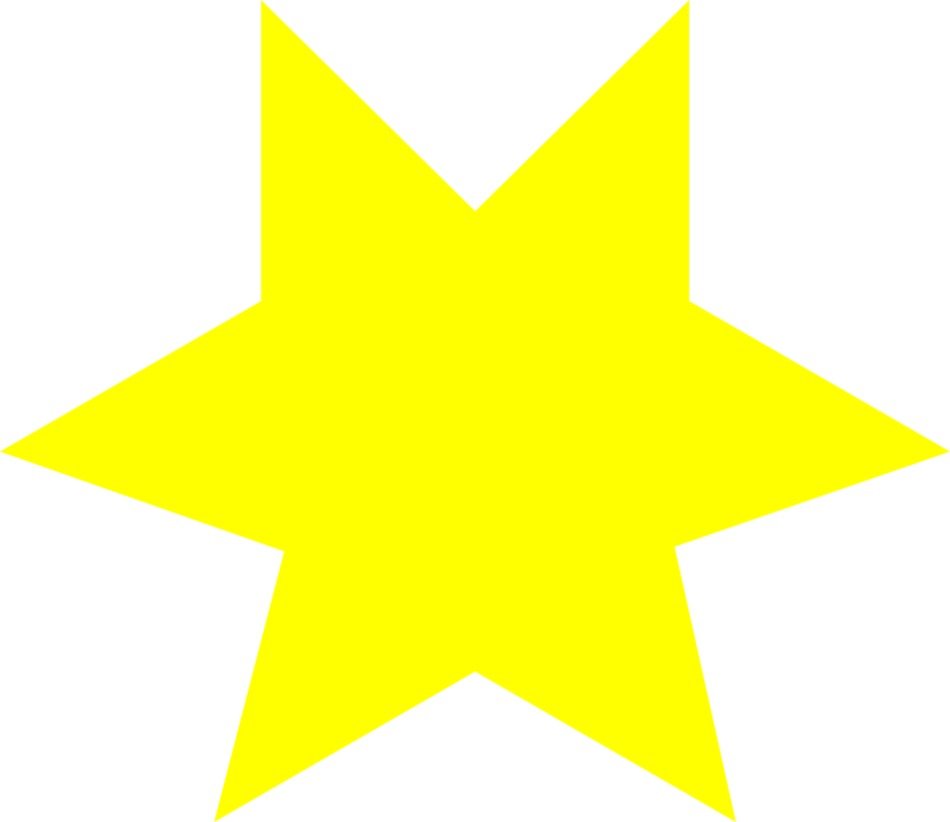 yellow hexagonal star