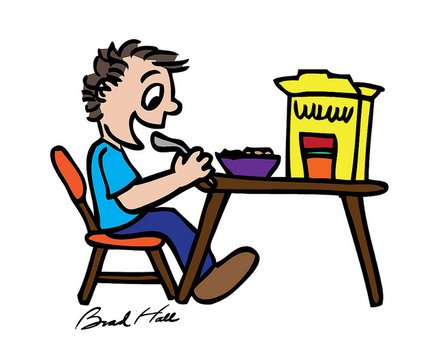 Cartoon Eating Breakfast N2