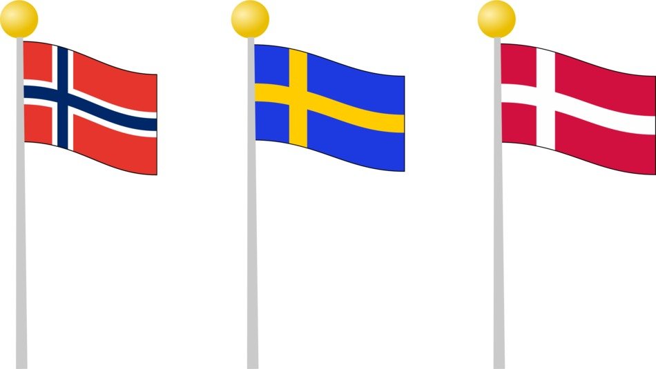 Scandinavian Flags as a graphic illustration