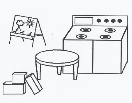 Dramatic Play Center Clip Art Black And White