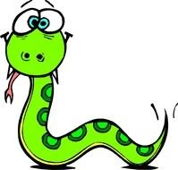 Cartoon Snake green drawing