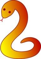 yellow snake as a graphic image