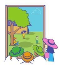 Children Looking Out Window Clip Art