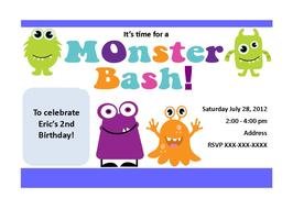 Monster Bash Birthday Clip Art