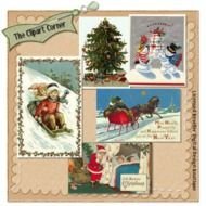 vintage Christmas card with cute pictures