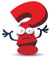 Funny red Question Mark drawing