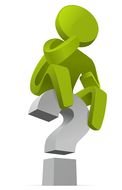 figure on a question mark as a picture for a clip art