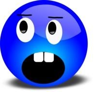 blue smile with white teeth as a graphic image