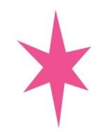 pink six-pointed star on a white background