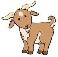 drawing of cartoon brown goat with horns