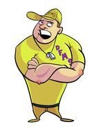 cartoon fitness trainer