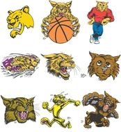 Cartoon Wildcat Clip Art drawing
