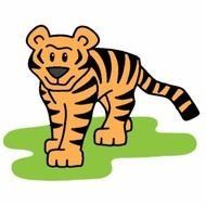 Cartoon Clip Art Bengal Tiger Big Cat With Stripes Cut Outs