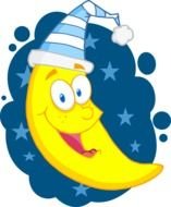 Cartoon happy moon at night clipart