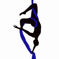 Aerial Silk, Silhouette of girl doing exercise
