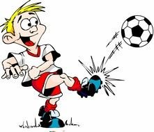 cartoon soccer player in action