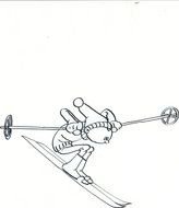 clipart of funny skier with sticks