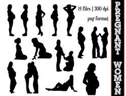 Pregnant Woman Silhouette poster drawing